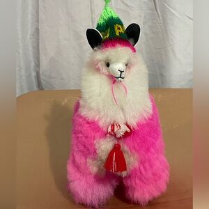 Beautiful Llama/Alpaca Figure Handmade Real "Alpaca Fur" Toy Ornament